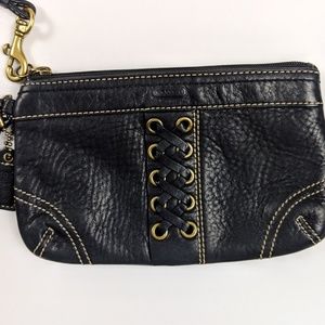 Coach Black Leather Wristlet